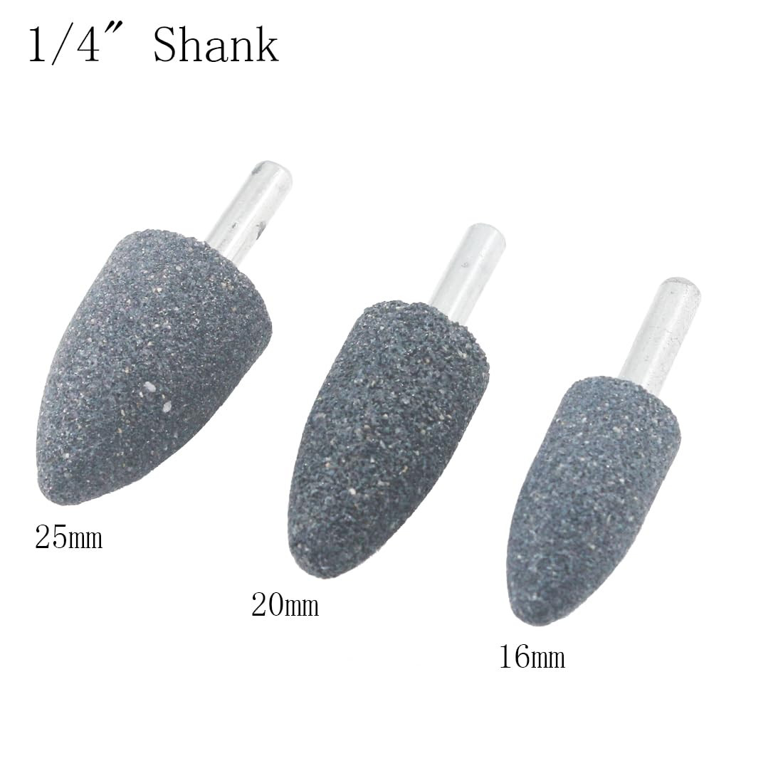 8 Pcs Assorted Drill Grinding Stones 1/4 Inch Shank Various Shape Aluminum Oxide