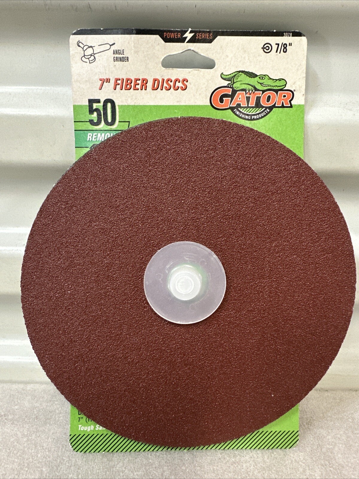 Gator Angle grinder 7″ Fiber Discs Sandpaper 50 Grit 7/8″ hole 3 Pack Discs