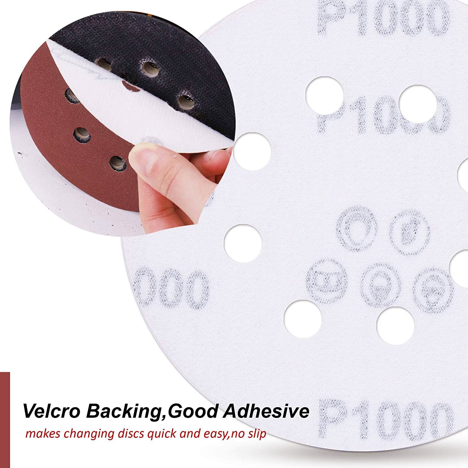 5inch Sanding Discs 800-2000 Grit Hook Loop 8-Hole Orbital Sander Pad Sandpaper