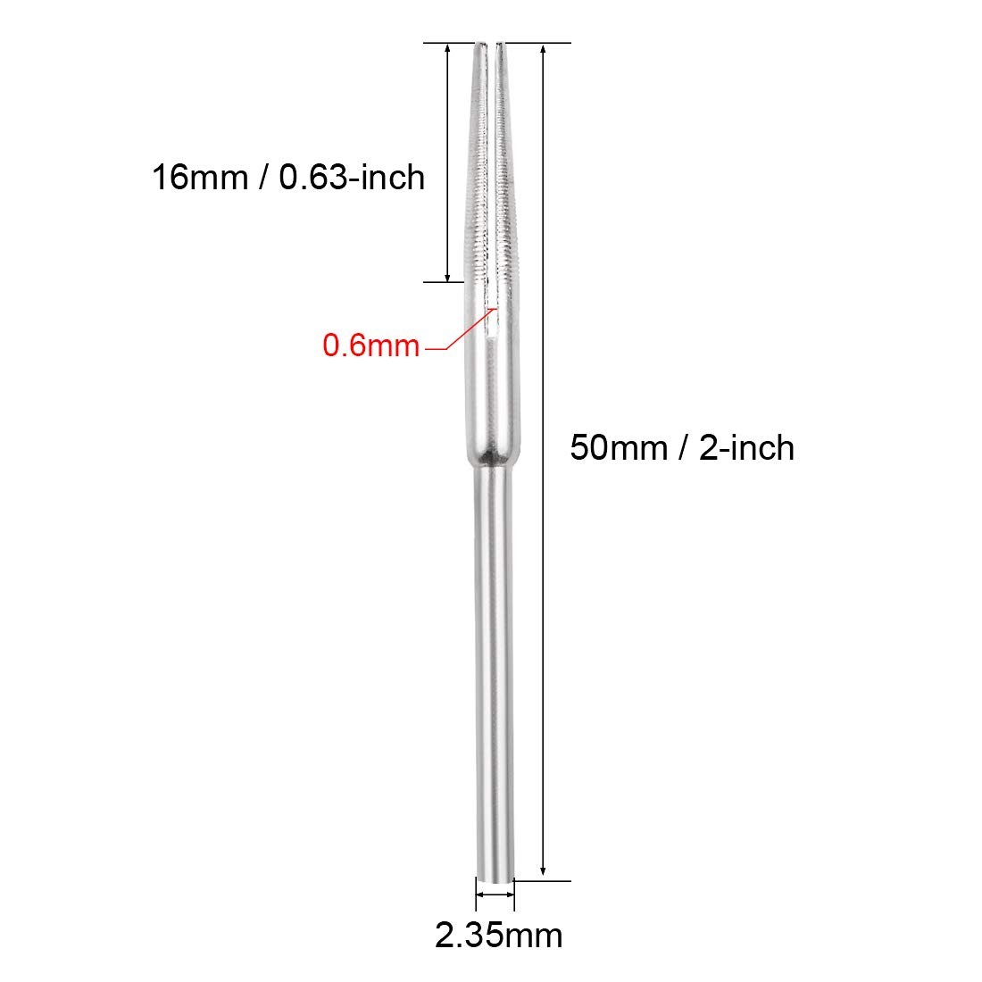 uxcell 2.35mm Shank Split Mandrel Tapered Sandpaper 0.6mm diameter,16mm long