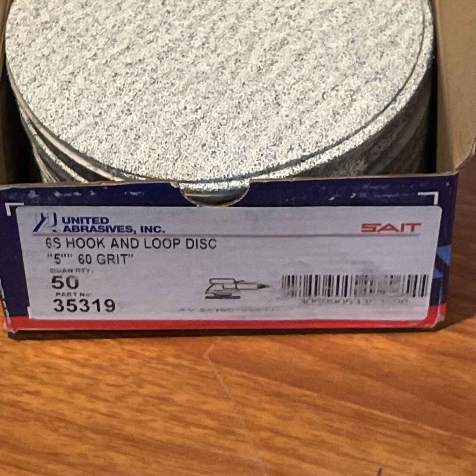 United Abrasives-SAIT 35319 5″ 6S Paper Disc Hook And Loop Disk 50 Pk