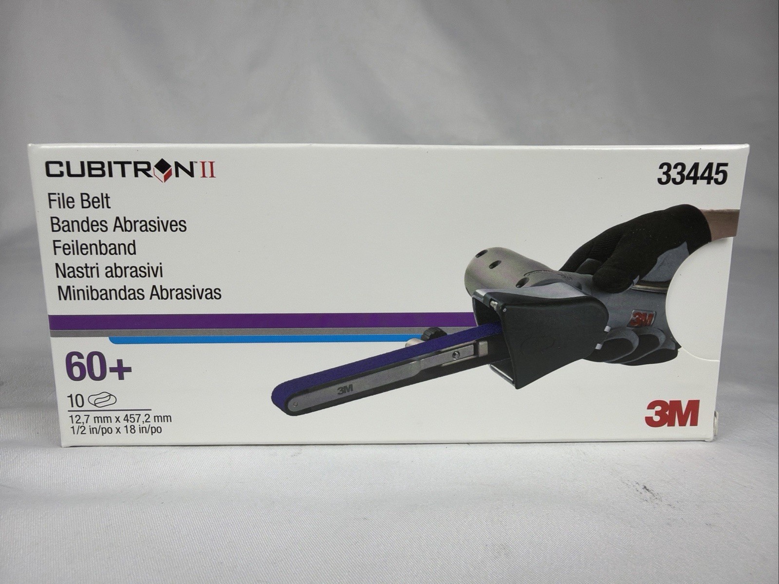 3M Cubitron II 33445 Sanding Belts, 1/2″ x 18″, 60 Grit, Purple, 10 belts