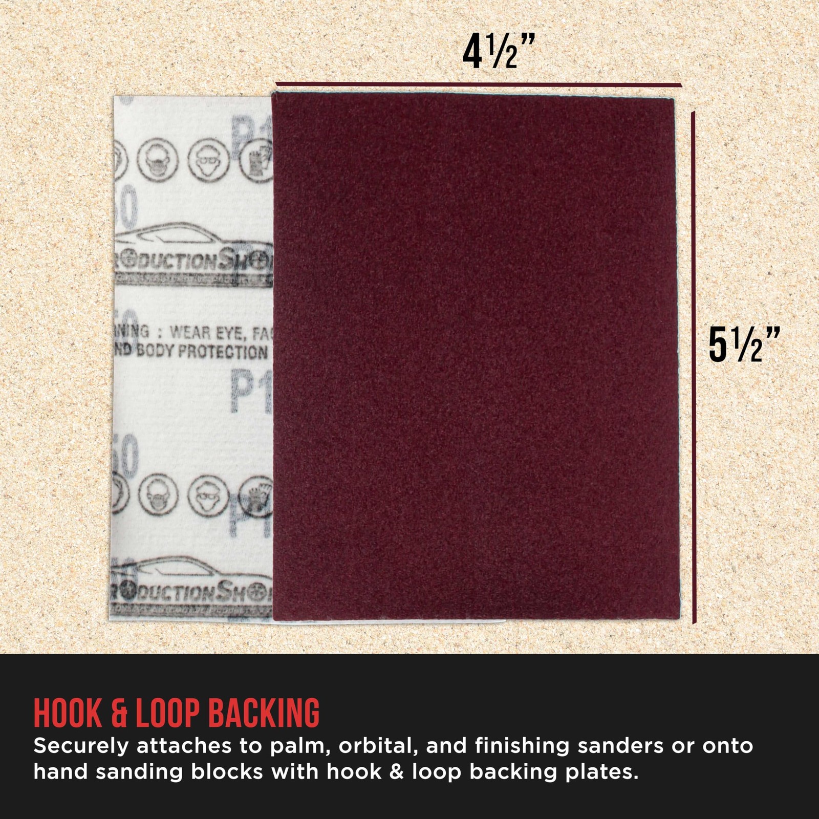 Premium Red 120 Grit 1/4 Size Red Sanding Sheets, of 30 – Hook & Loop Backing…