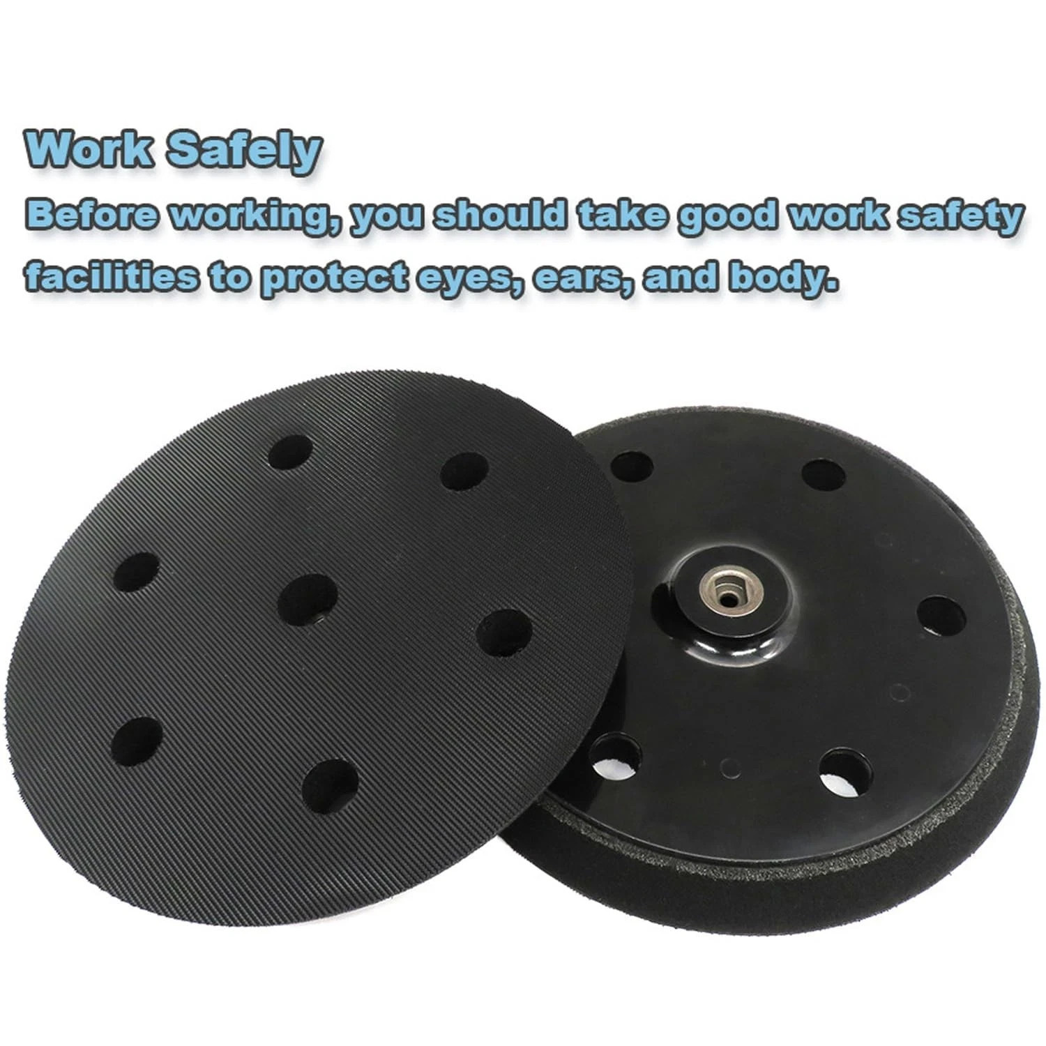 2 Pack 9 Inch 6 Hole Hook and Loop Backing Pads for Orbital Sander