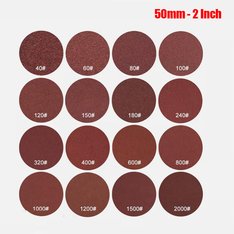 2 Inch 50mm Sanding Discs Orbital Sander Pads Hook & Loop Sandpaper 40-2000 Grit