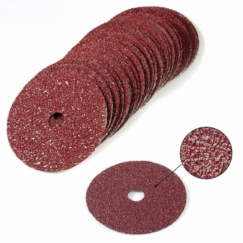 25 Pack Aluminum Oxide Resin Fiber Disc 24 Grit Sanding Grinding Discs 5” x 7/8”