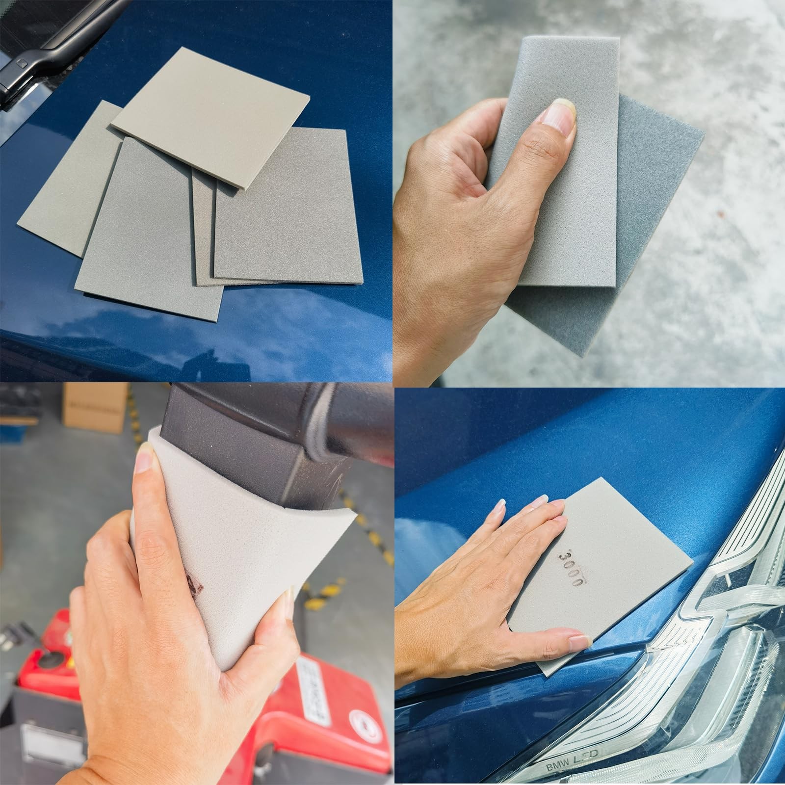 20 Pack 3000 Grits Ultra Fine Sanding Sponge 3″x4″ Wet Dry Foam Sand Block