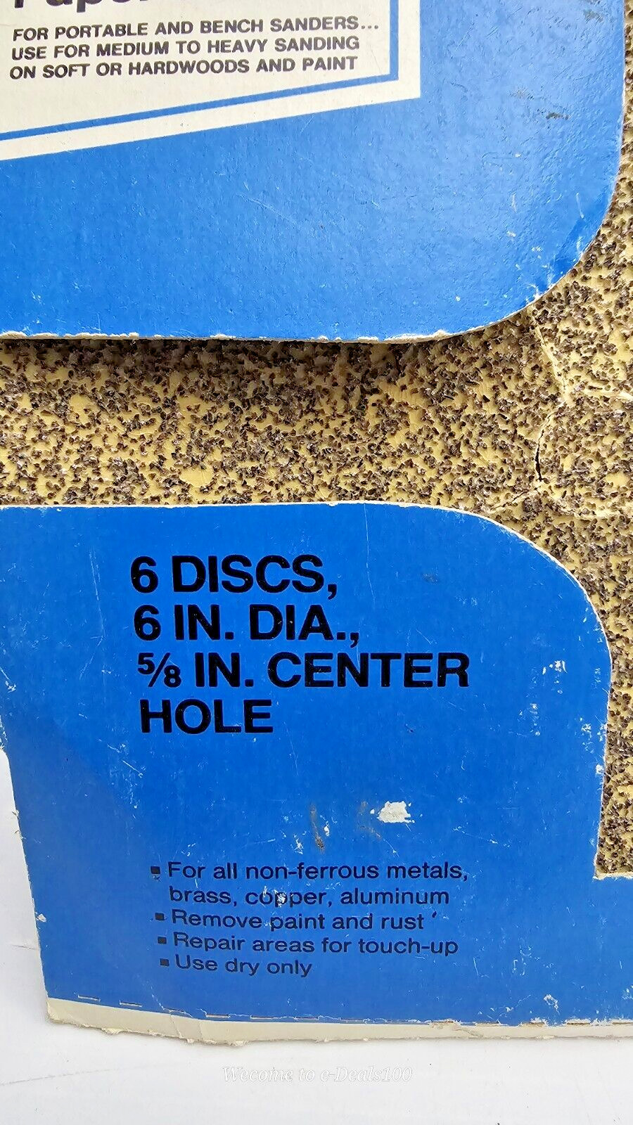 Sears 9″ Sanding Discs Coarse 36 Grit 6 Pack 5/8 Center Hole General Purpose AH