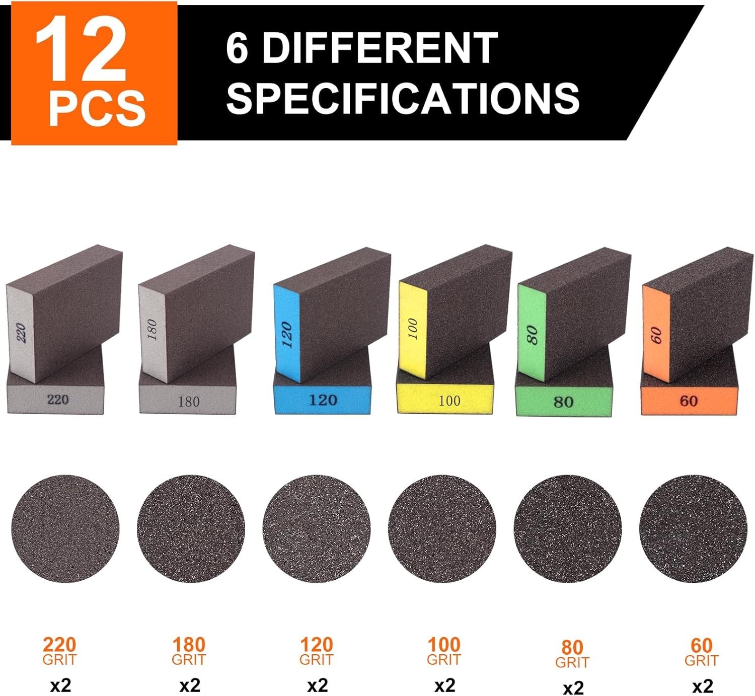 Versatile Sandpaper Blocks Set for Woodworking, Drywall and Furniture Projects