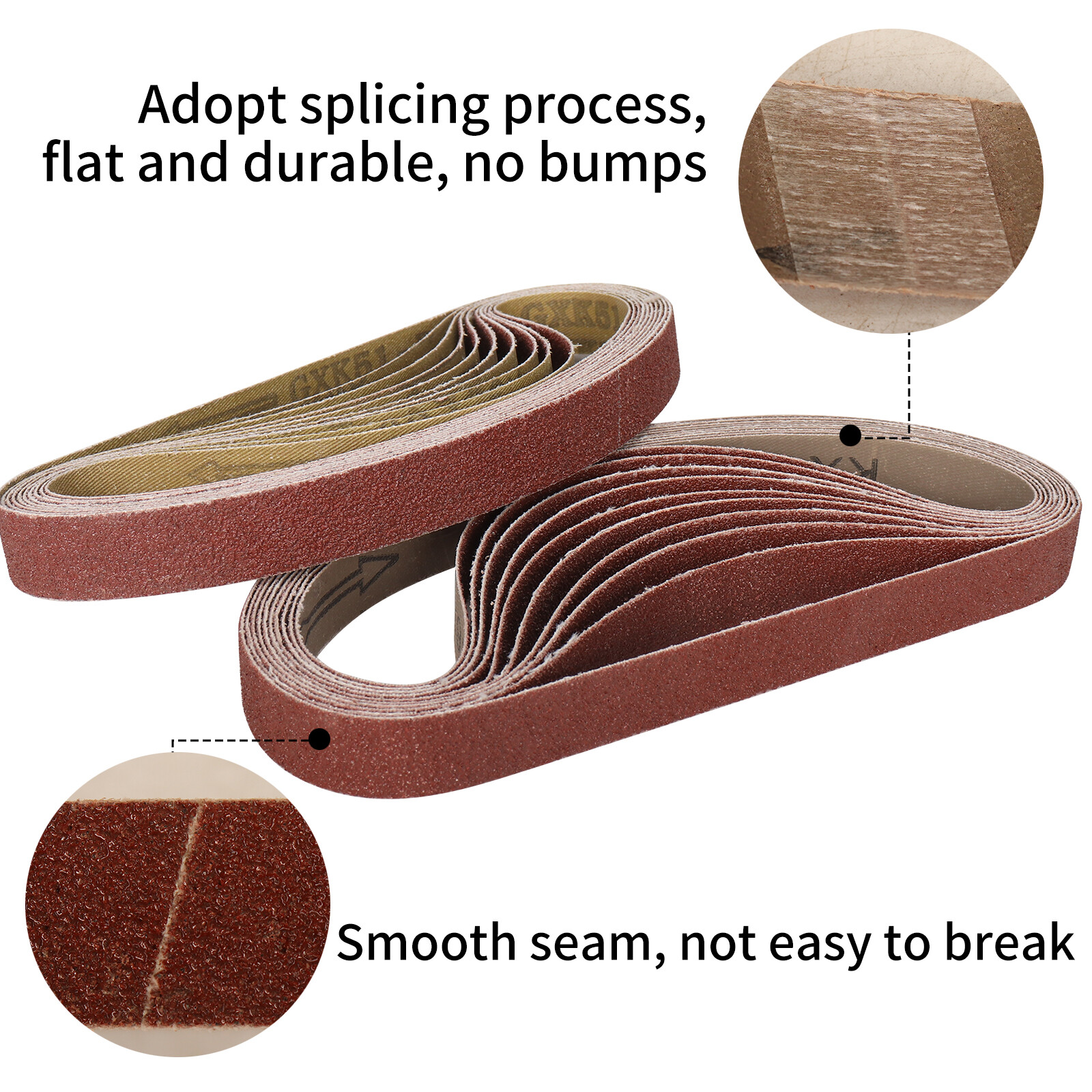 20mm x 520mm Sanding Belts For Belt Sander Sandpaper Abrasive 60 80 120 Grit