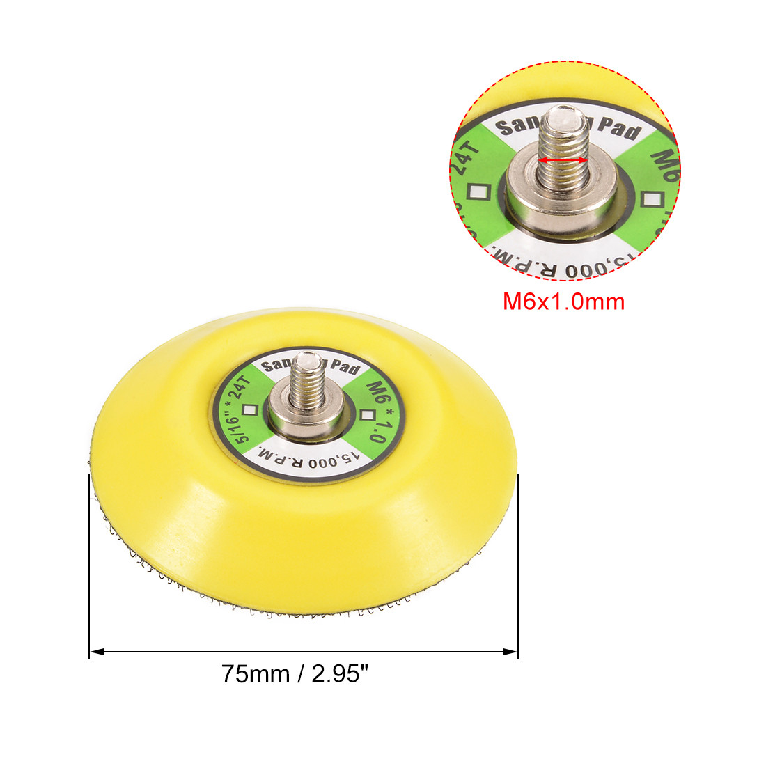 3 Inch Hook and Loop Backing Sanding Pads with M6 x 1mm Thread