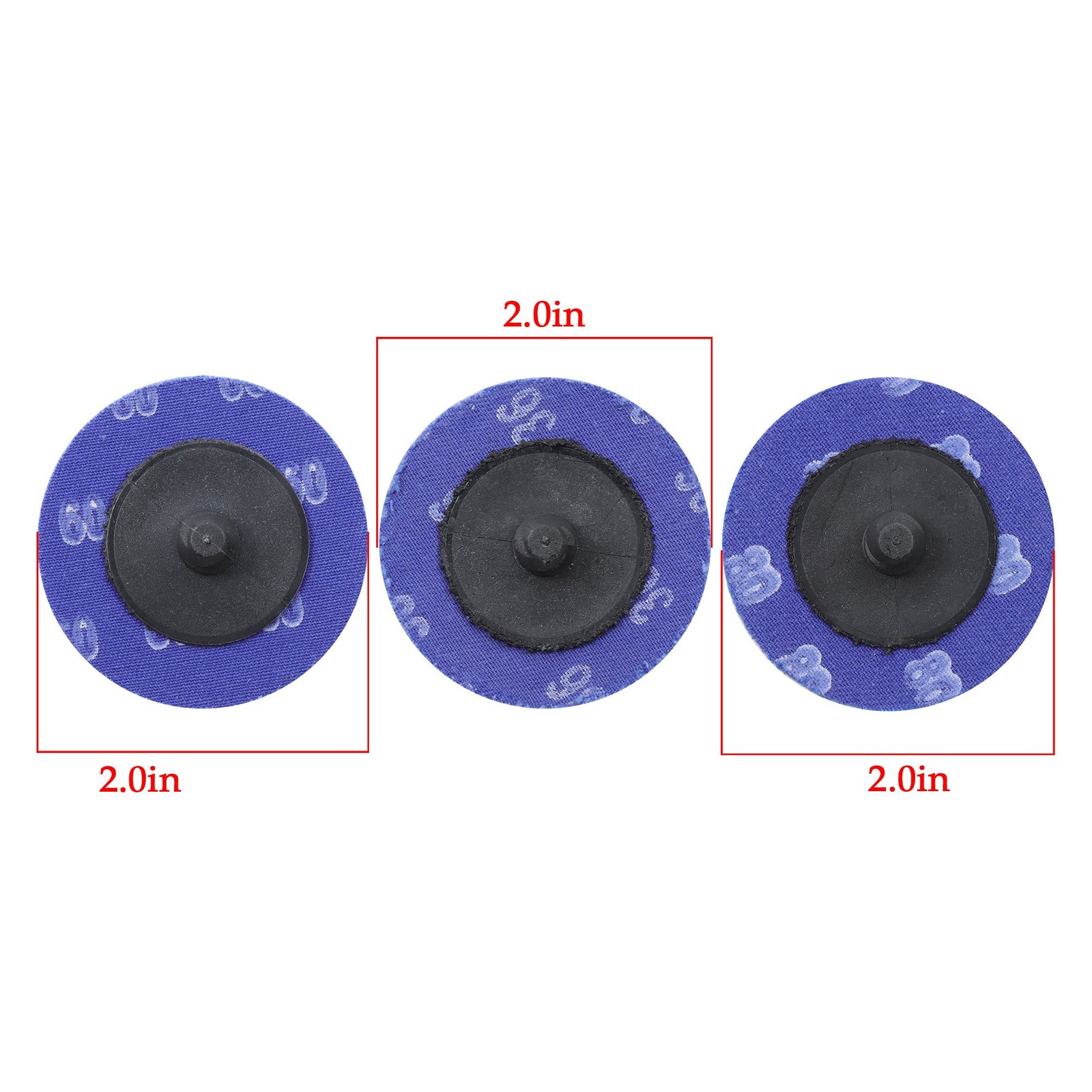 50 Pcs 2 inch Sanding Discs, Zirconia Coated 36/60/80 Grit, Quick Change Disc