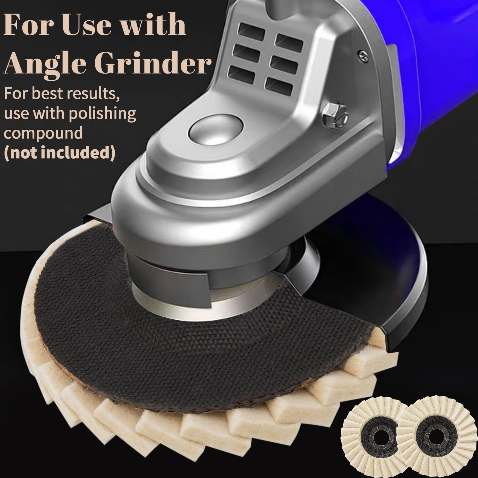Wool Polishing Wheels 4.5″ Buffing Pads Felt Flap Discs for Angle Grinders