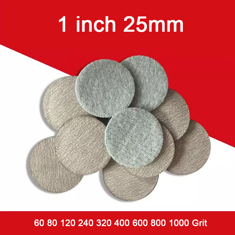 1 Inch 25mm Dry Sanding Discs Hook and Loop Abrasive Sandpaper Pads 60-1000 Grit
