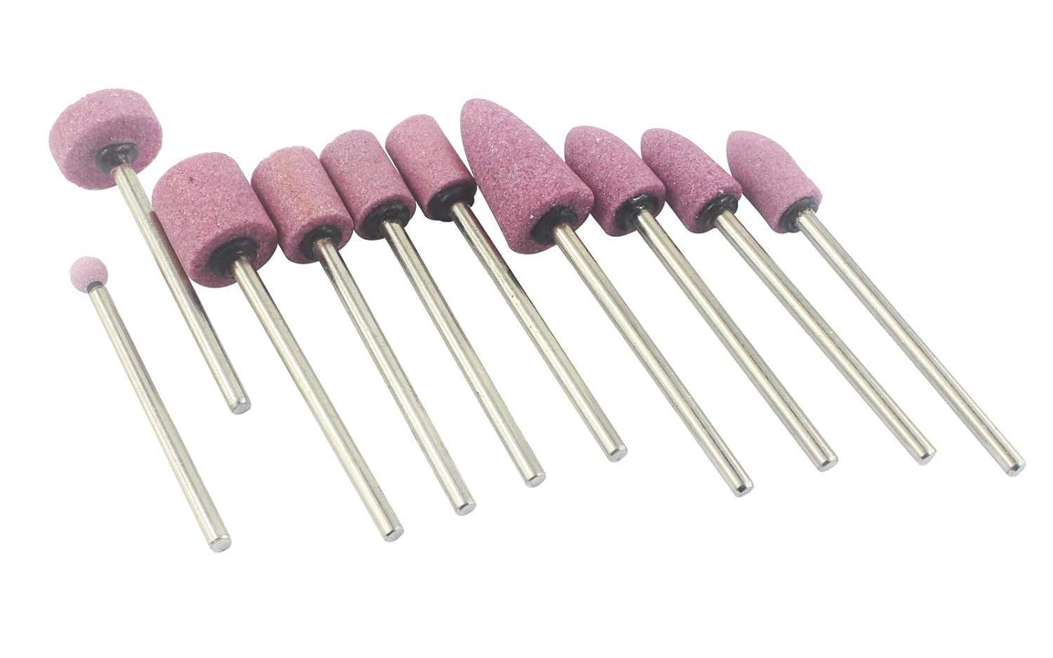 10 Pcs 85Mm Extra Long Shank Rotary Grinding Stones – 1/4” round Shank