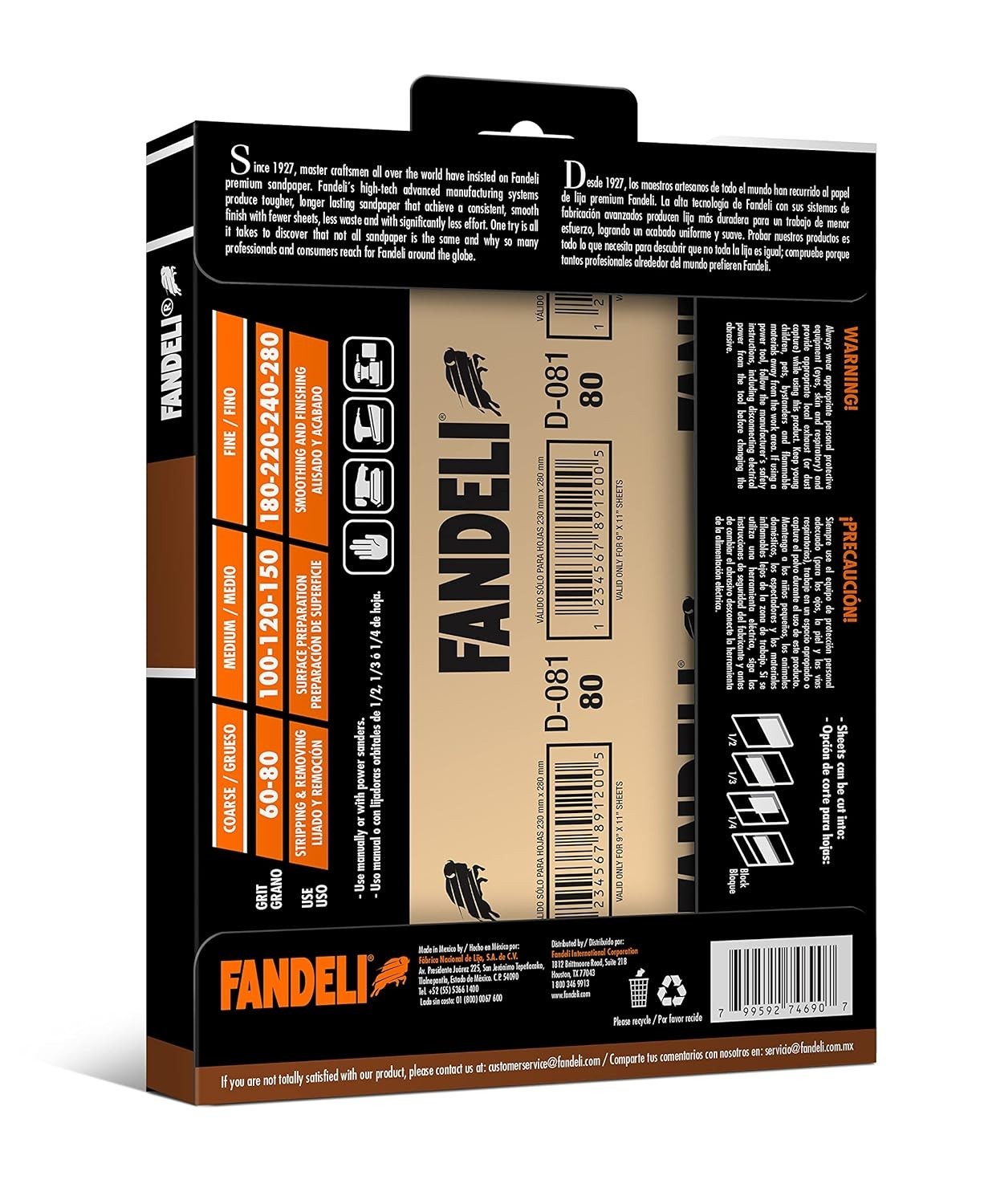 Durable Sanding Paper 25 Sheets for Wood Metal Plastic Projects Assorted Grits