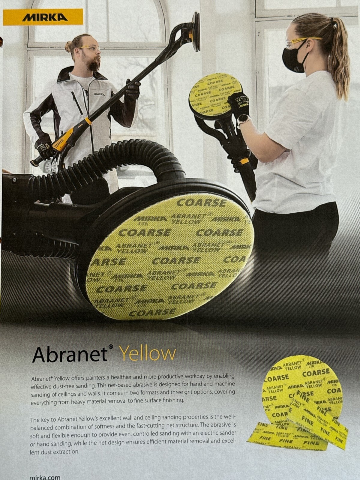 Mirka Abranet Yellow 9″ Fine/Medium/Coarse (20 discs) Free Shipping!