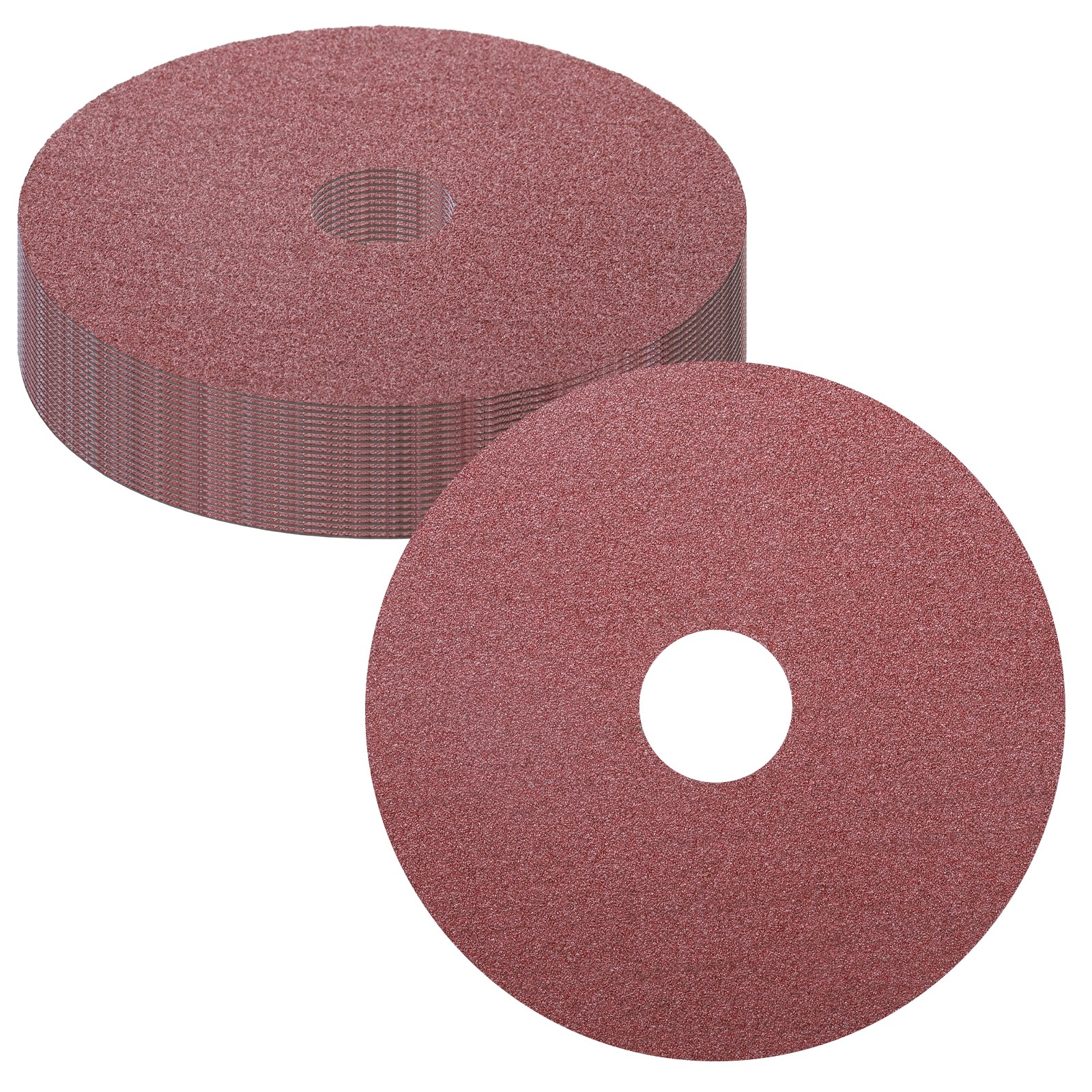 25 Pcs Ceramic Aluminum Oxide Discs – [4.5″ x 7/8″ Arbor Hole, 120 Grits], Red