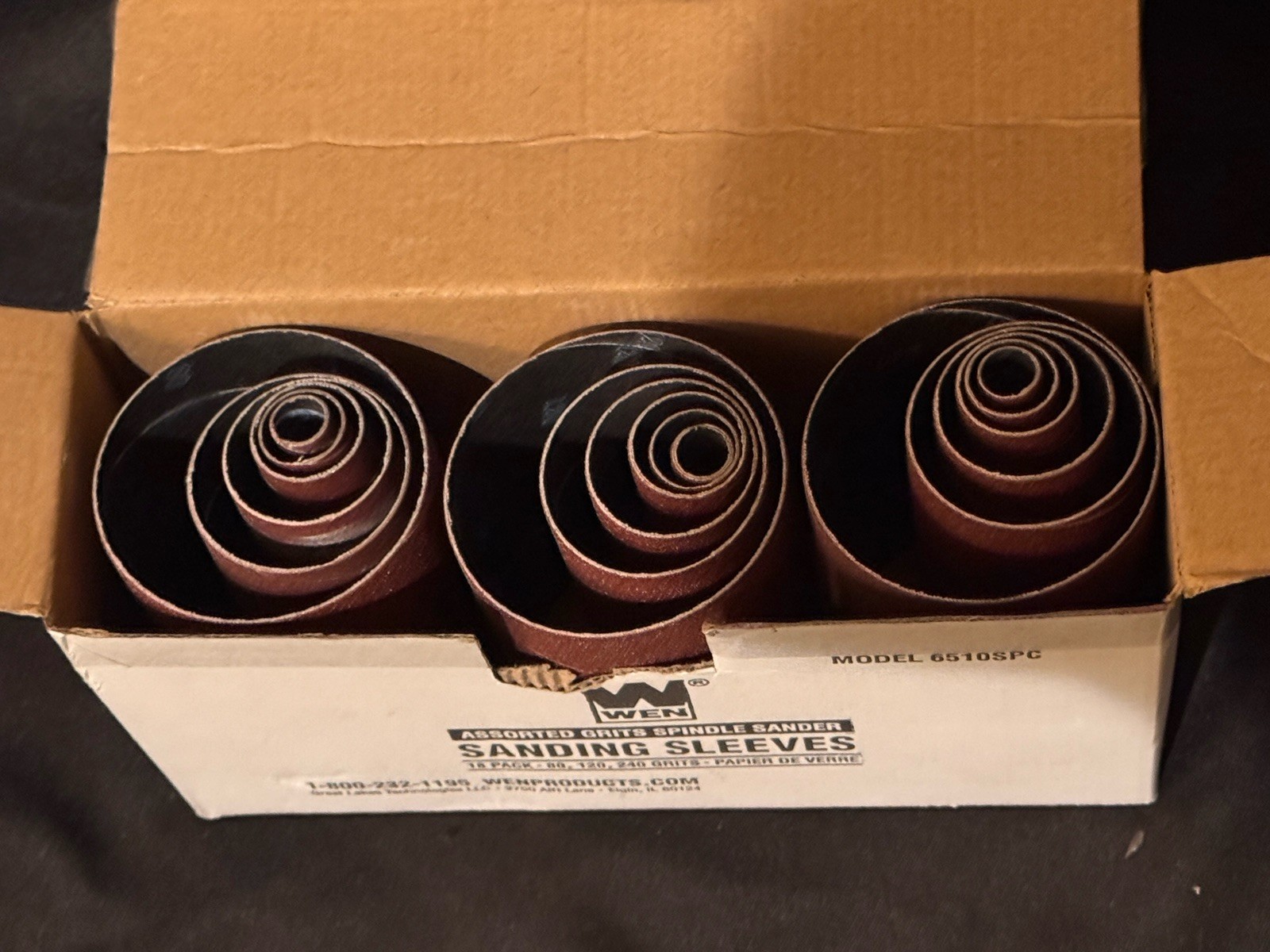 WEN 6510SPC Assorted Grits Spindle Sanding Sleeves (18 Pack)