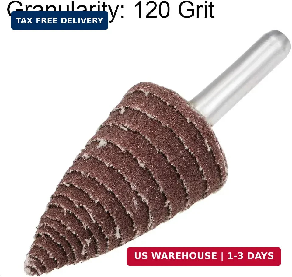 uxcell 25mm Cone Shape Abrasive Flap Wheel 1/4″ Shank for Deburring Sanding Poli