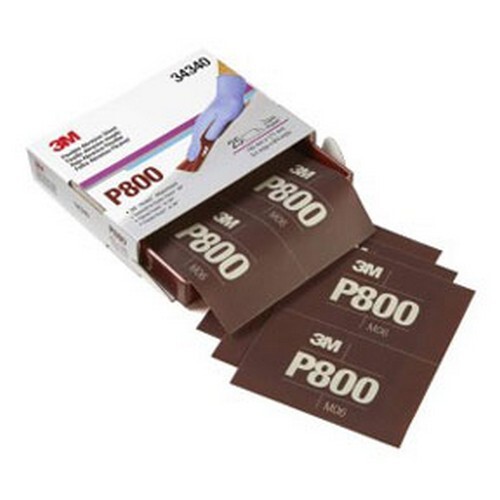 3M 34340 Flexible Abrasive Hookit Sheet, 5.5 in x 6.8 in, P800