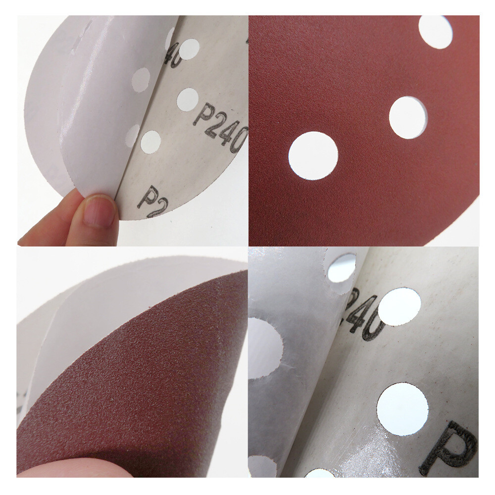 5″ 125mm 8 Hole Red Sandpaper Sanding Discs Furniture Wood Polishing 80-320 Grit