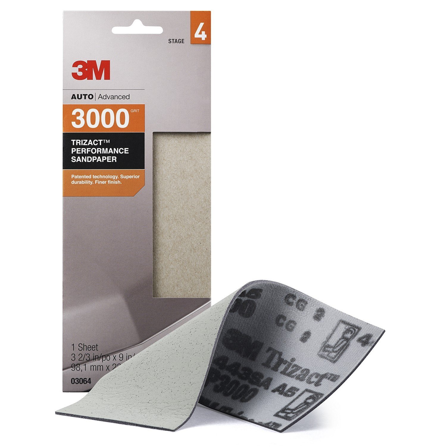 3M (3056) Trizact 3-2/3″ x 9″ 5000 Grit Performance Sandpaper