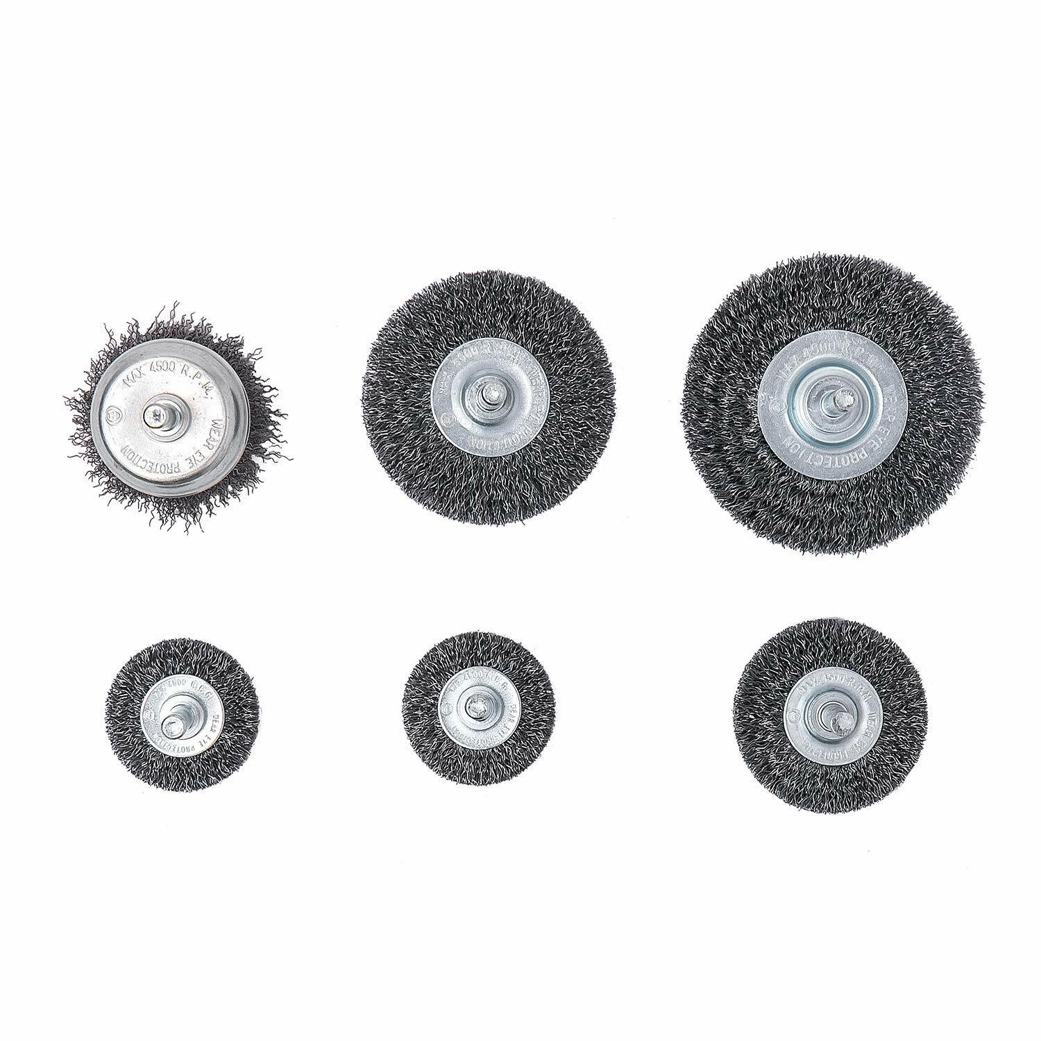 1/4”Shank Wire Brush Wheel Cup Flat End Brushes Rotary Grinder Tools Drill Bits