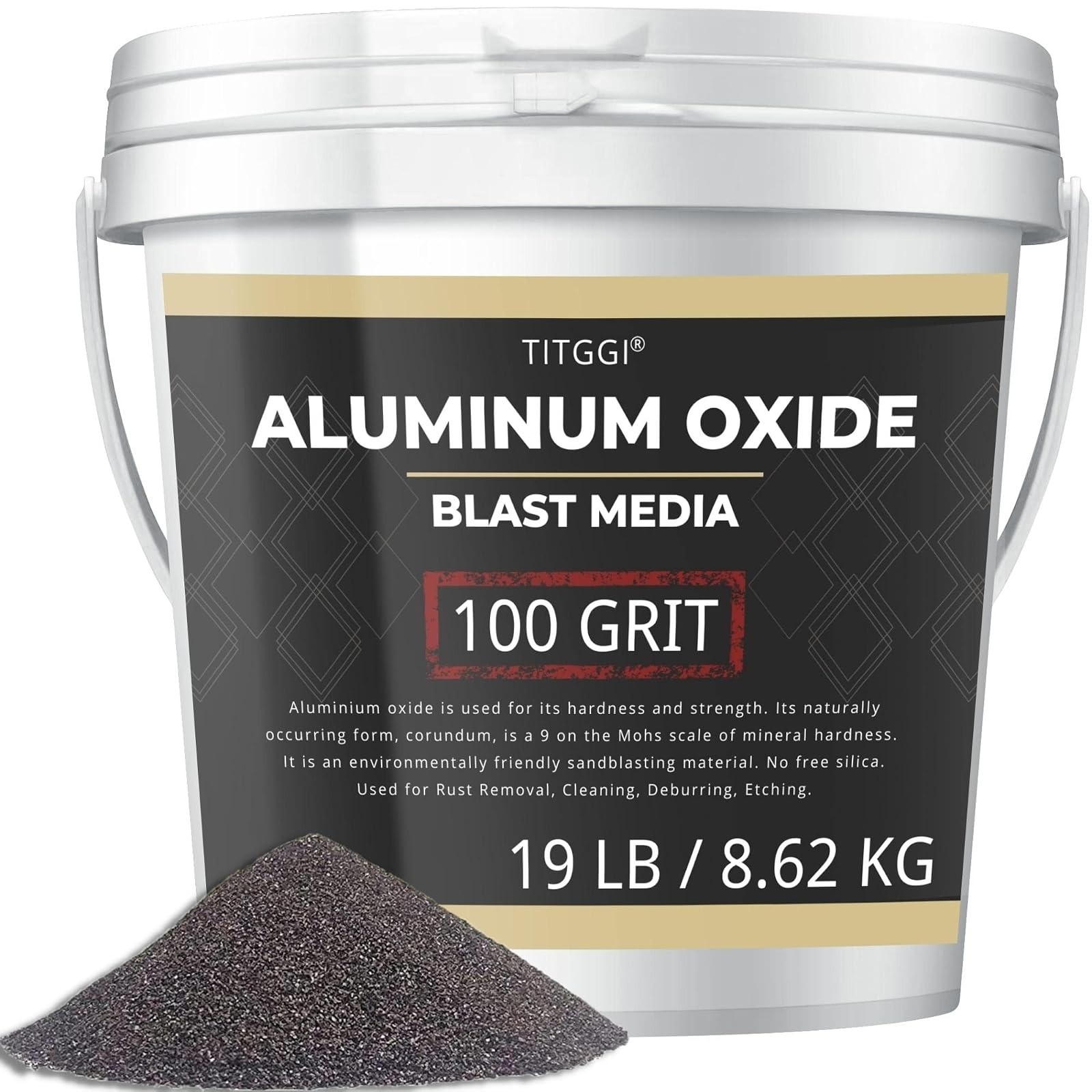 100 Grit Aluminum Oxide Sandblasting Media – 8 lb for Rust Removal