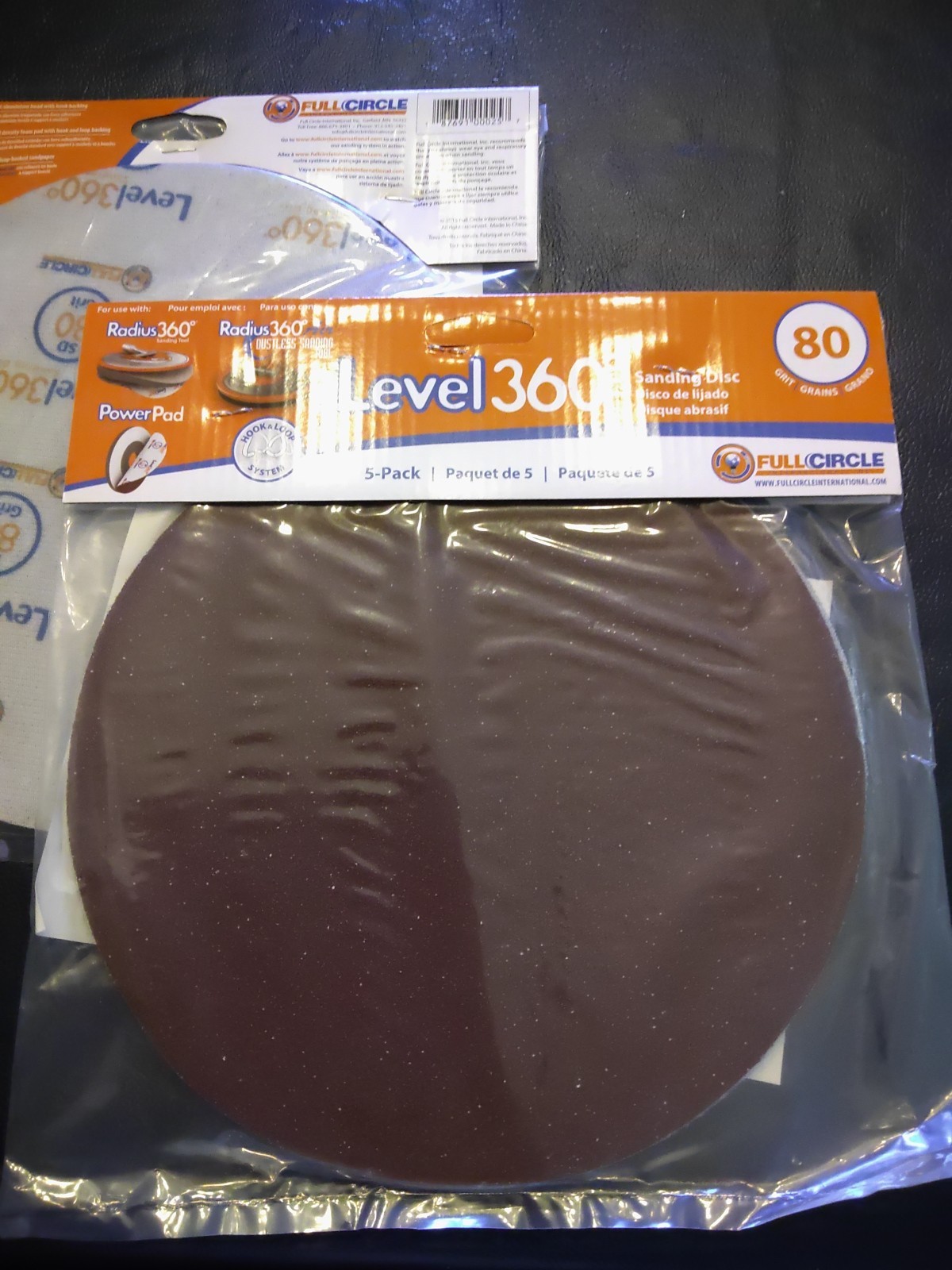 2 Packs Radius 360 Sanding Discs, 9″ 80-Grit (5 Disks Per Pack) Fits PC 7800