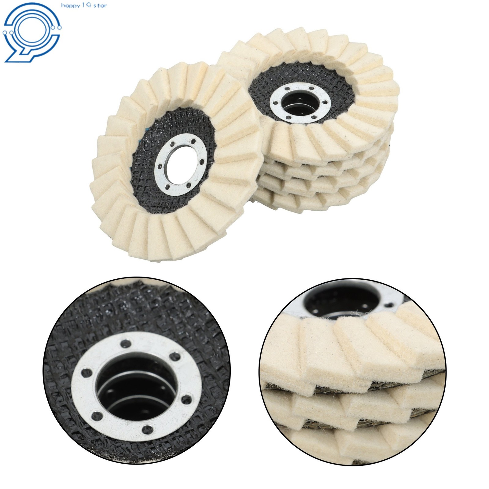 8 Pack Felt Flap Disc Abrasives Buffing Polishing Wheels and Polishing Compounds