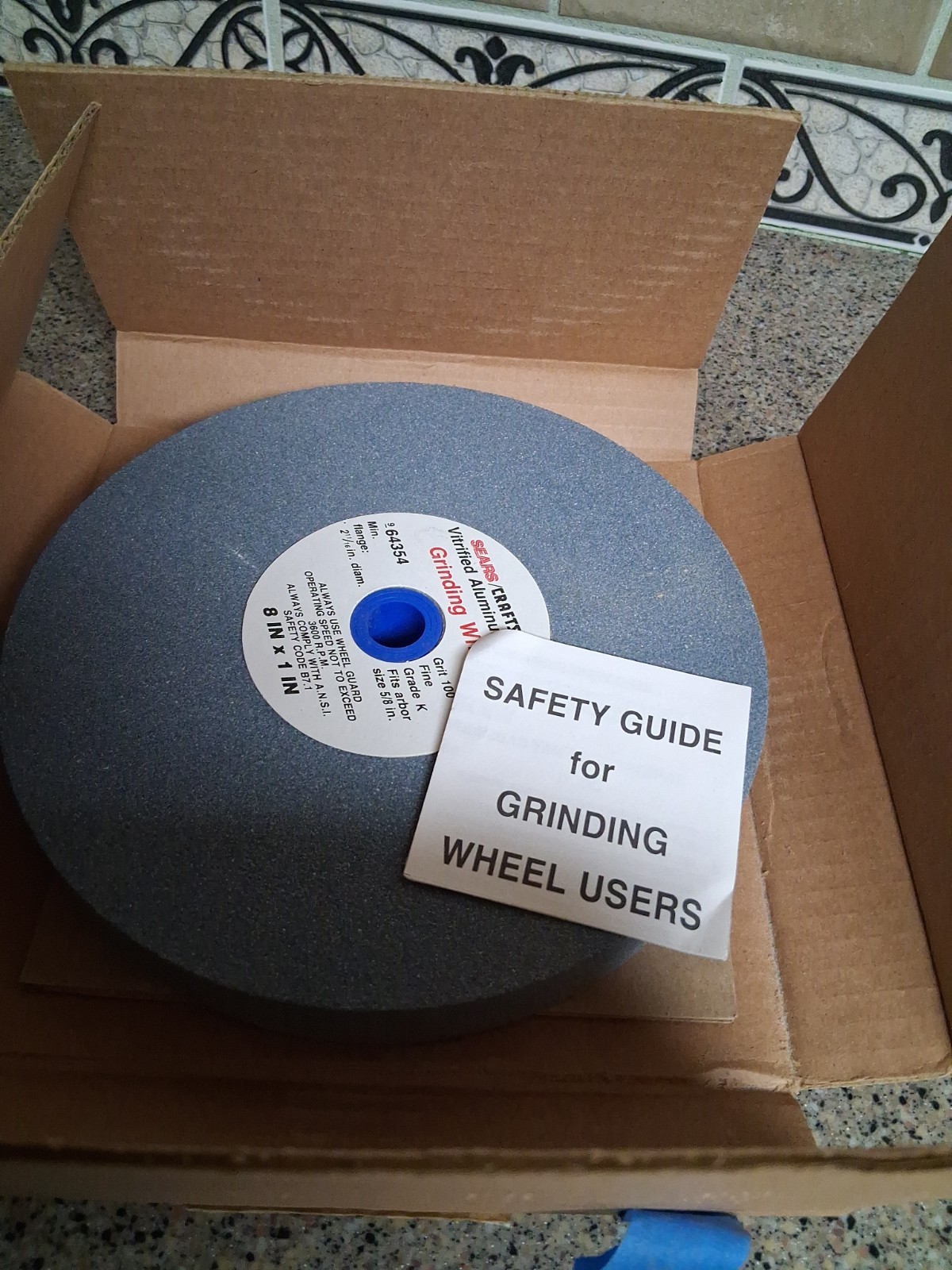 SEARS Craftsman 8″ X 1″ #9 64354 Aluminum Oxide Grinding Wheel NIB
