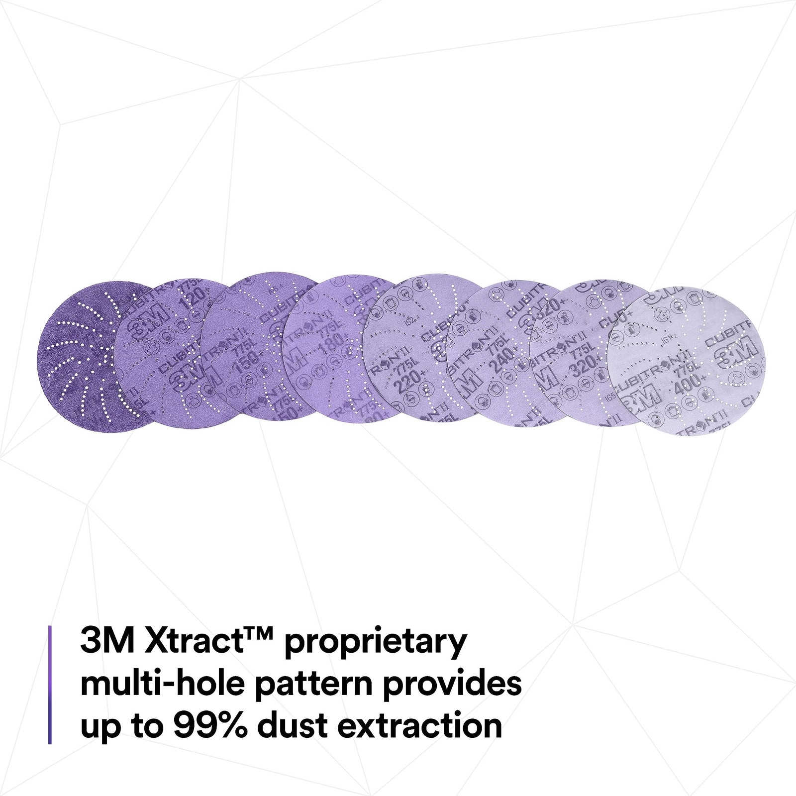 3M Xtract Cubitron II Hookit Clean Sanding Film Disc 775L, 150+, 3 3 in, 150+