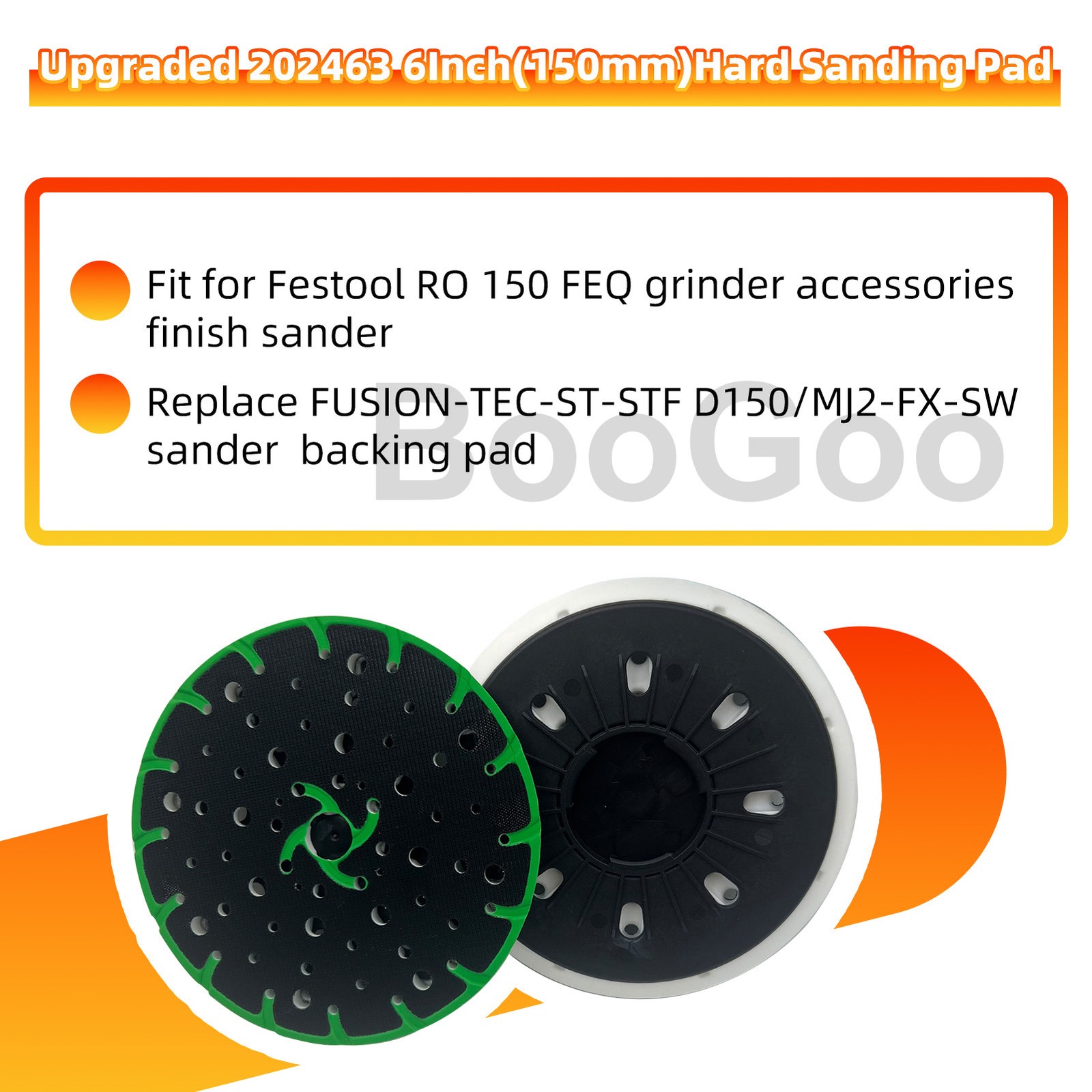 Upgraded Hard Sanding Pad 6-Inch 150mm for Use with RO 150 Model #202463