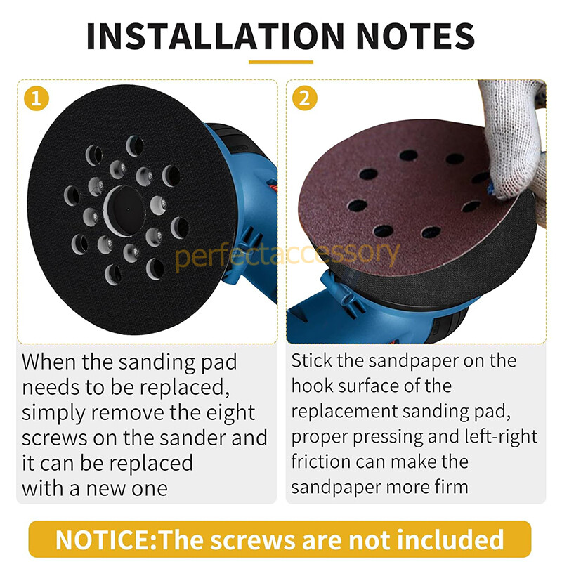 1/2/5Pcs 5″ 8Hole Hook&Loop Sander Pad For Bosch RS035 RS034 ROS10 ROS20 ROS20VS