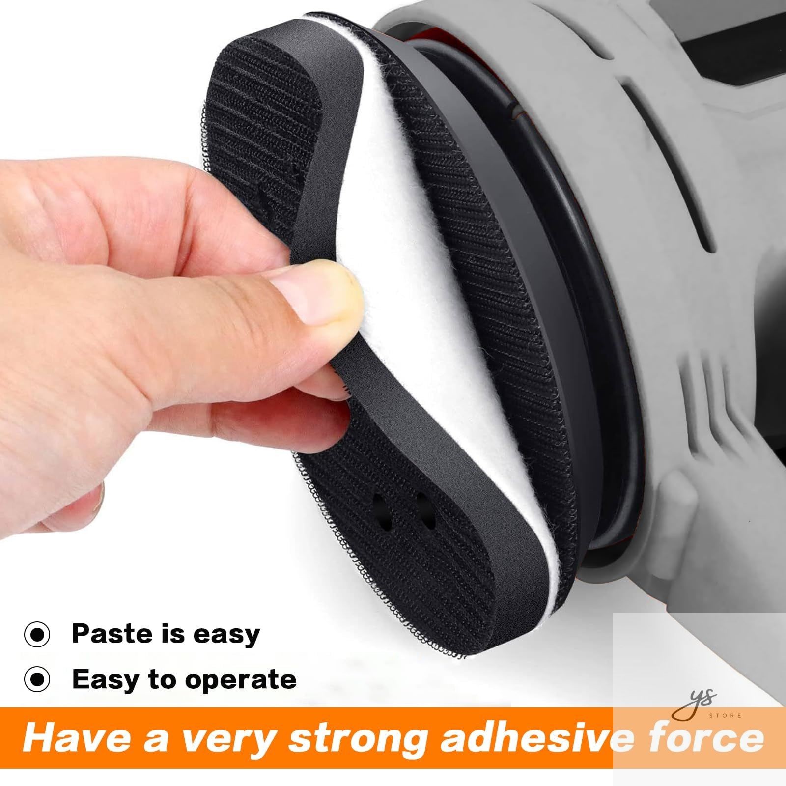 6 Pack 5 Inch 8 Hole Foam Sanding Pads, Soft Density Interface Pad Hook and Loop