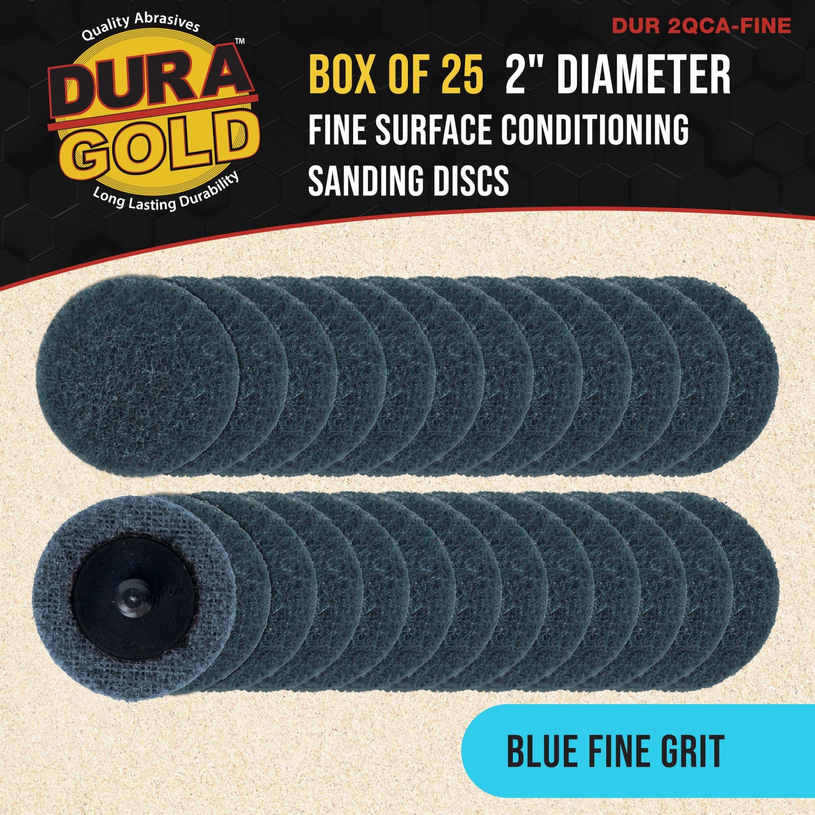 2″ Diameter Surface Conditioning Discs Blue Fine Sanding Grit (Box of 25) – R…