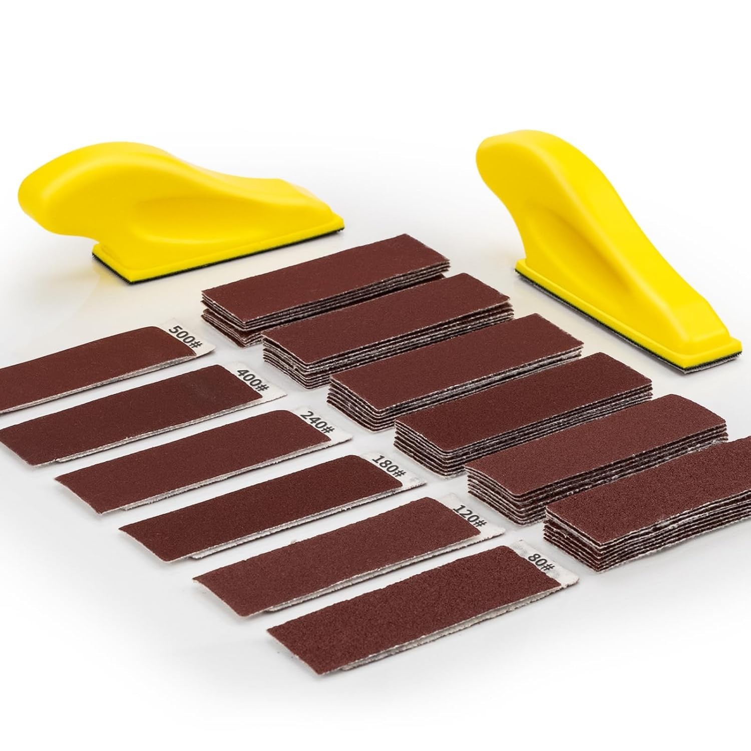 Micro Finger Sander for Crafts 2 Pack with 60 PCS 3.5 X 1 Inch Sandpaper 80 120