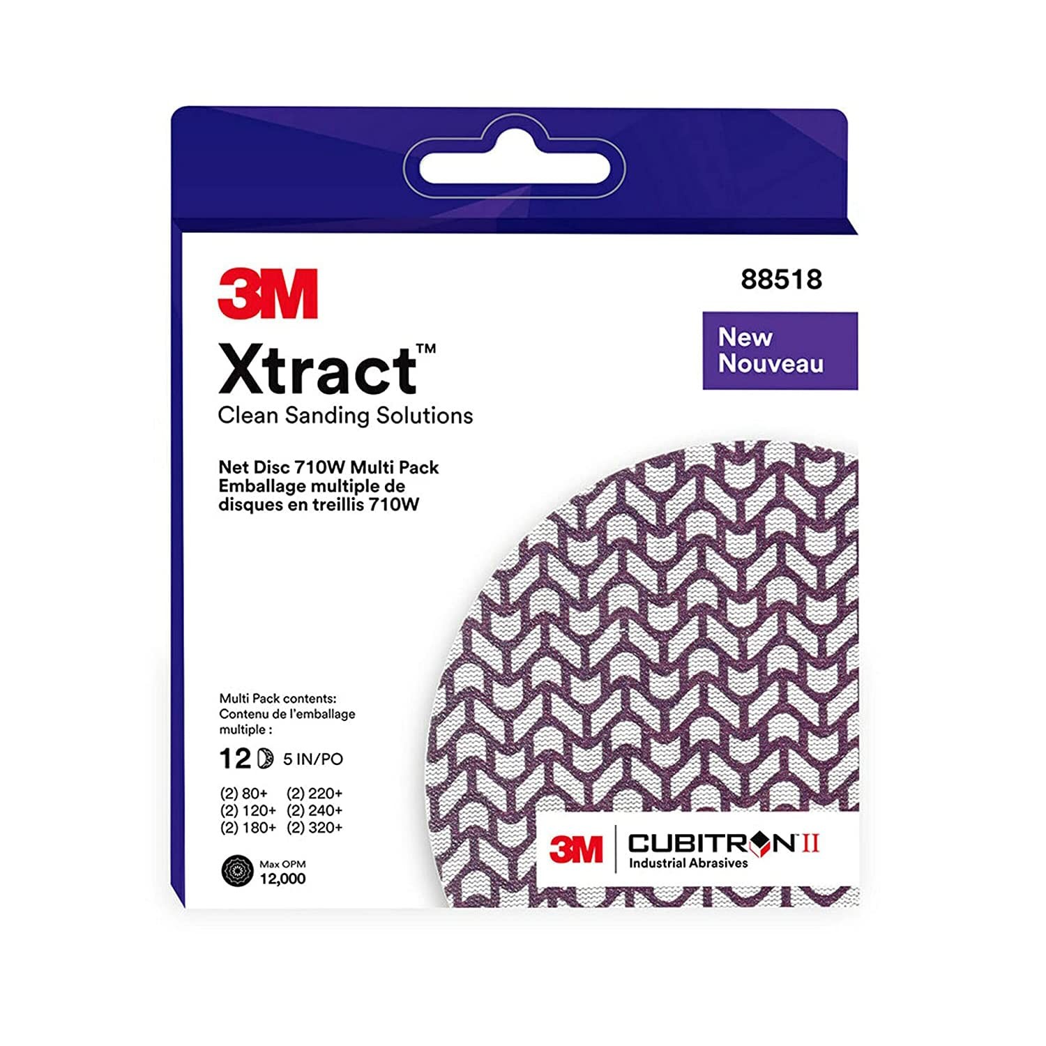 3M Xtract Cubitron II Net Disc 710W, 127 mm x NH, 80+, 120+, 180+, 220+, 24