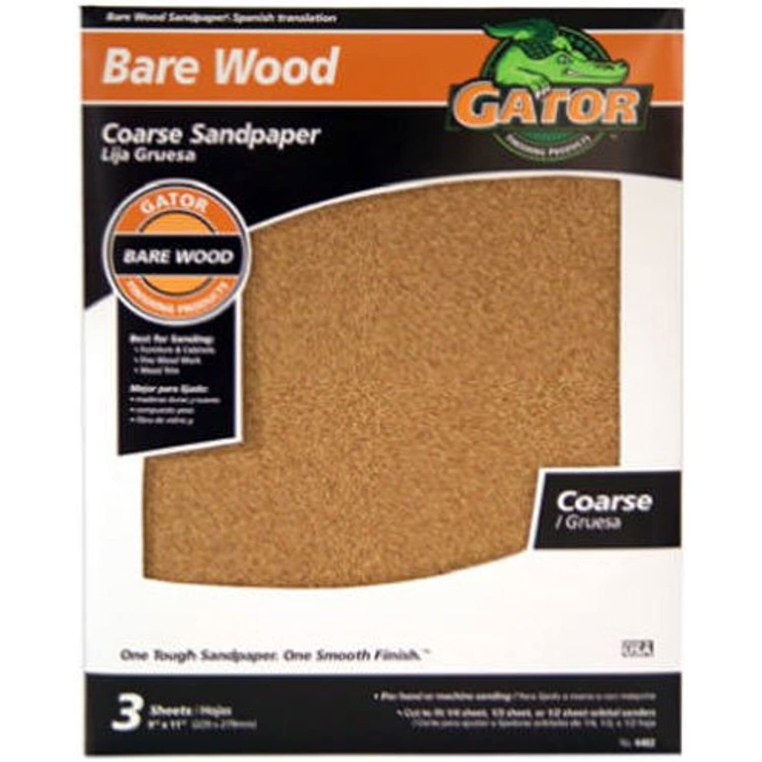 ALI INDUSTRIES 4462 3-Pack 60 Grit Garnet Sandpaper