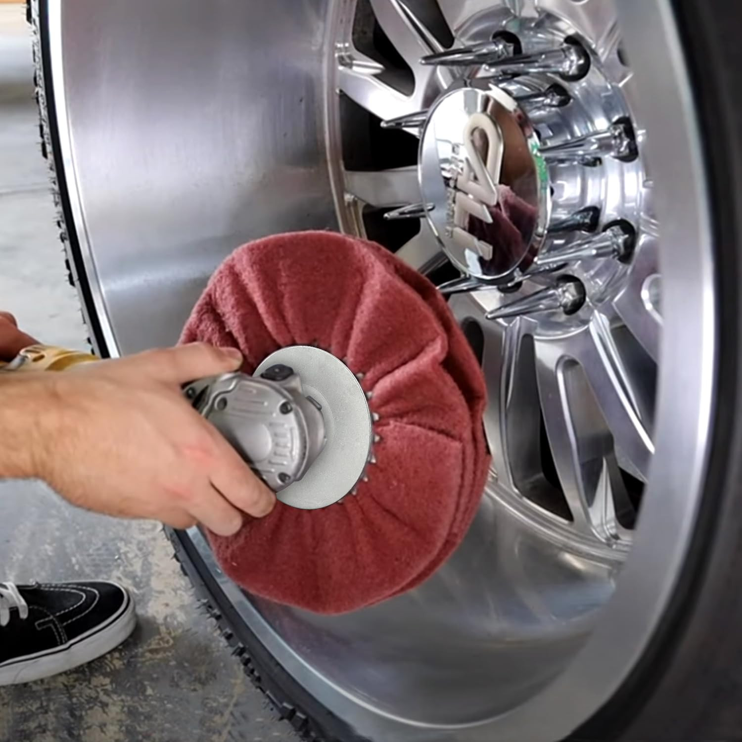8 Non-Woven Airway Buffing Wheel Coarse Polishing 5/8 Arbor for Angle Grinder