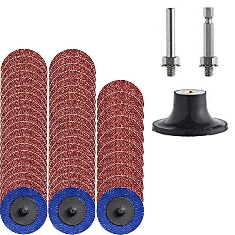 NYXCL Miroku 50Pcs P36 2 Inch Quick Change Discs Set, A/O Sanding Discs with 1/4