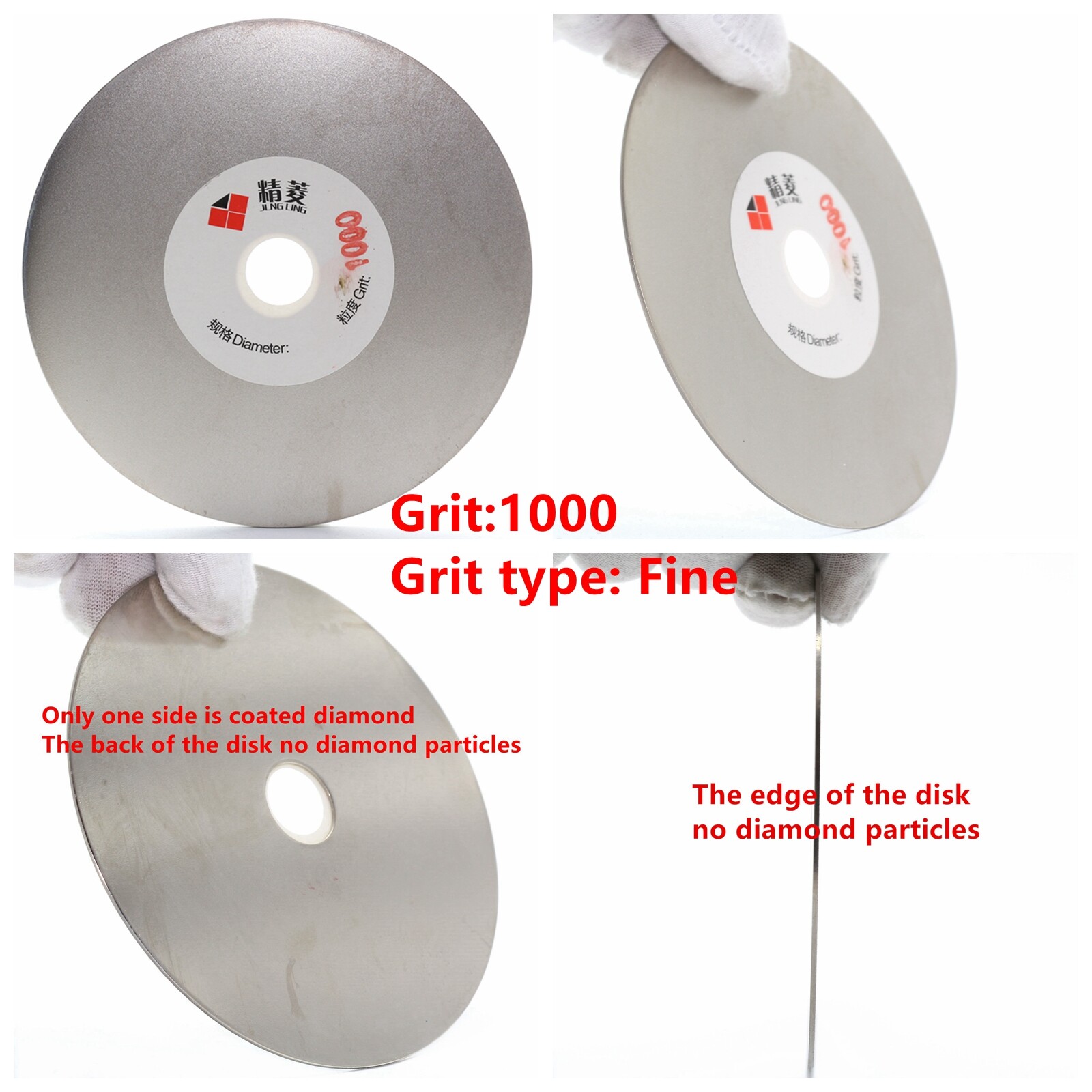 4″ inch Diamond Grinding Disc 1000 Grit Fine Coated Flat Lap Disk Lapidary Tools