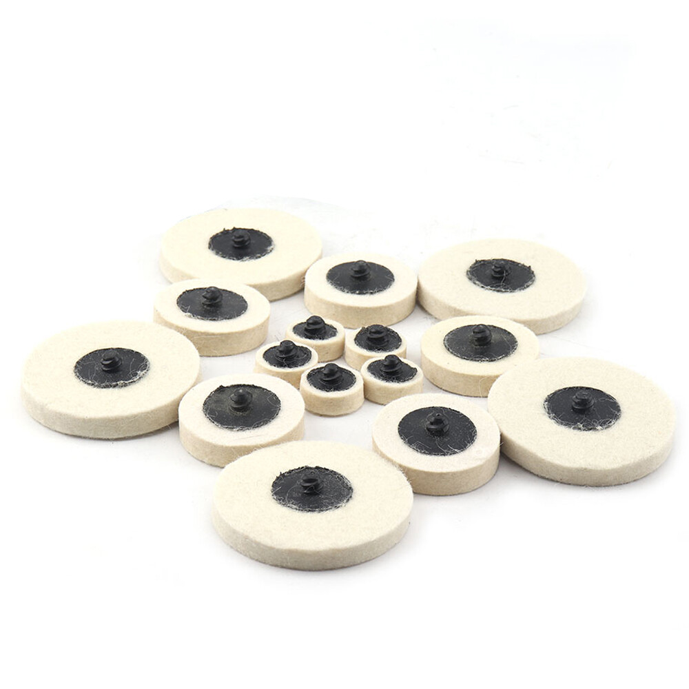 2/5/10Pcs Roloc Wool Felt Polishing Wheel Polisher Buffing Pad 1-3″ Holder Disc