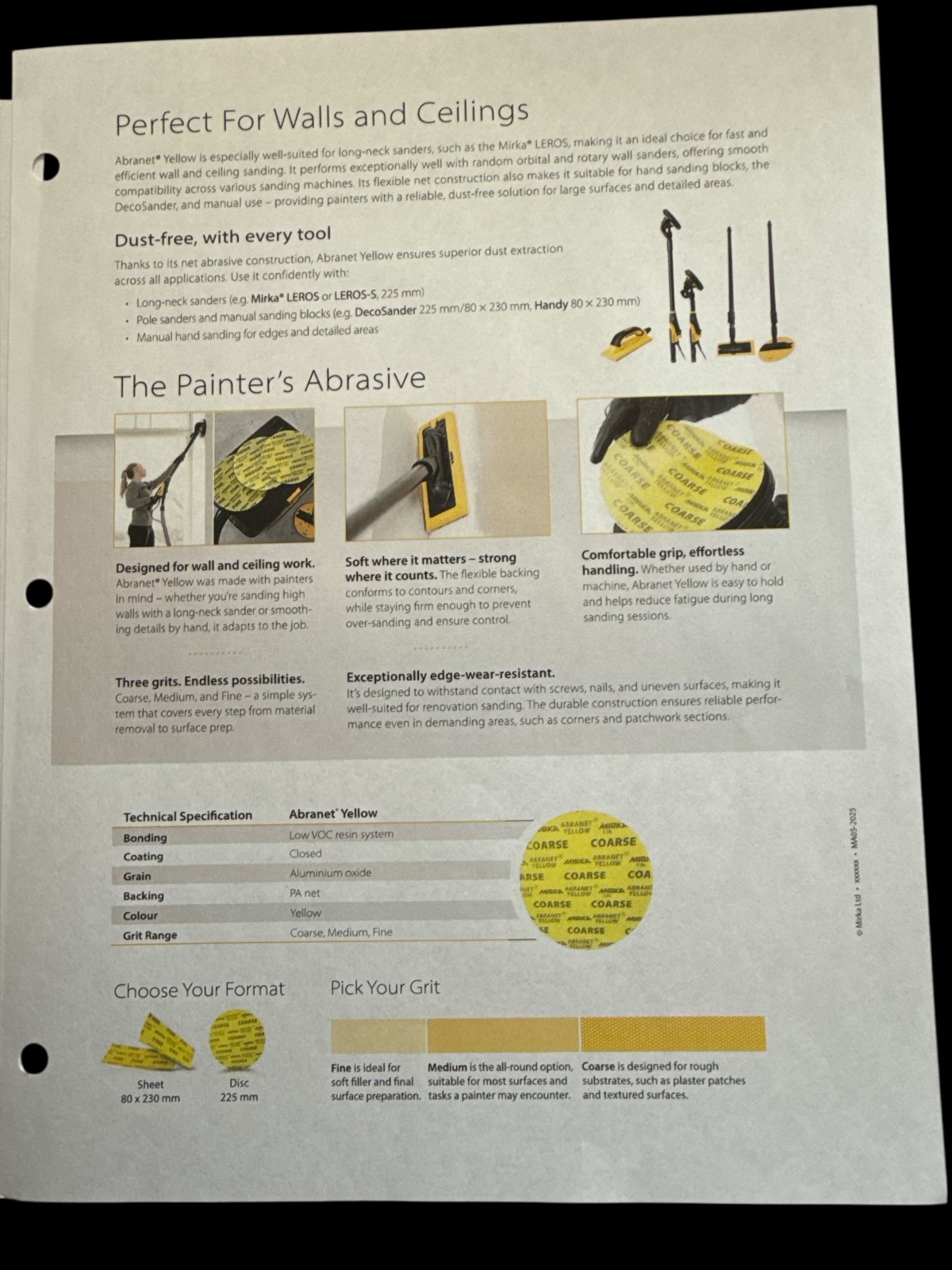 Mirka Abranet Yellow 9″ Fine/Medium/Coarse (20 discs) Free Shipping!