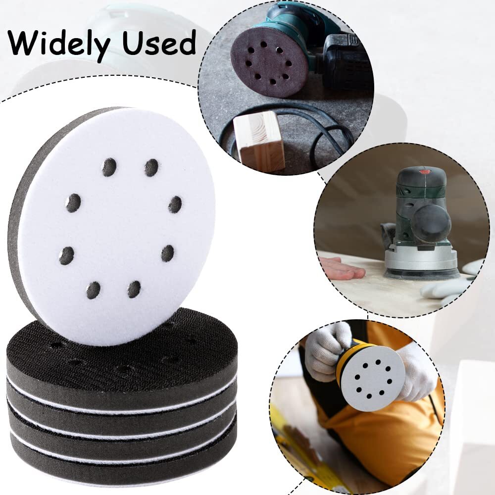 6 Inch 8 Holes Soft Interface Pads Hook +Loop Sponge Cushion Buffer Backing Pad