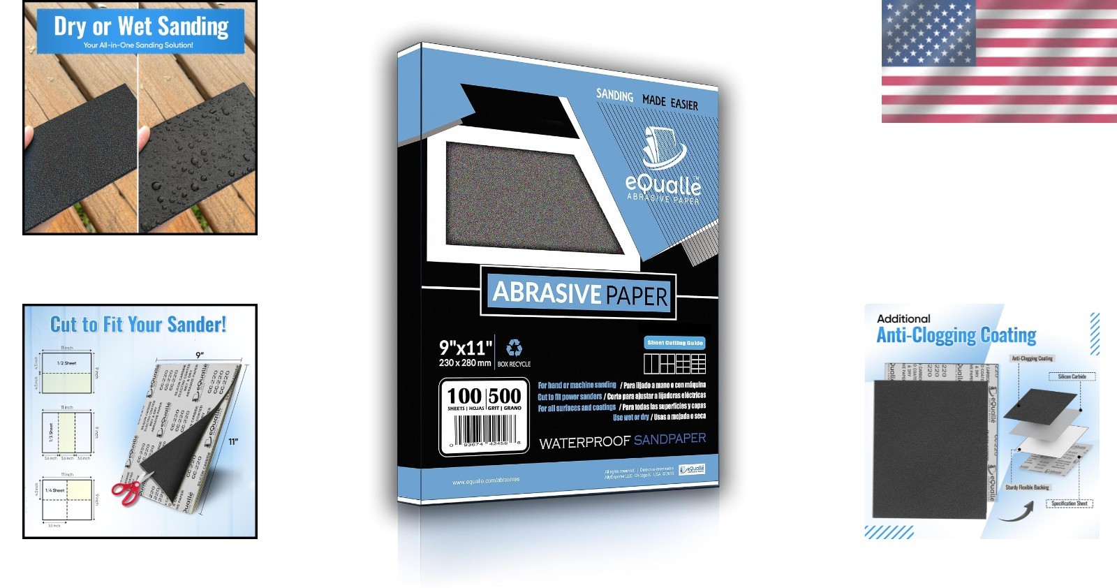 Furniture Repair Sandpaper Sheets – 220 Grit, 100 Pack