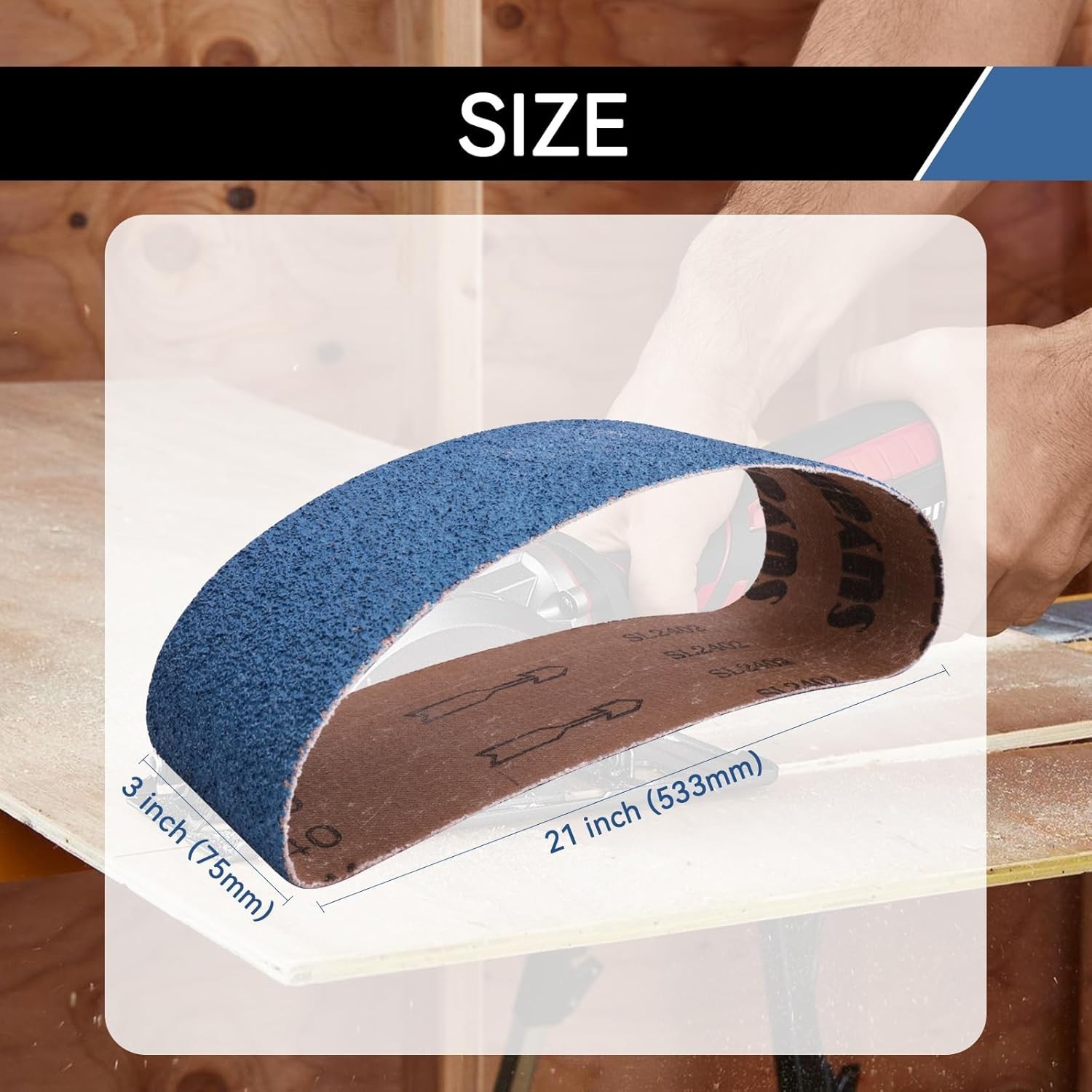 Multipurpose Zirconia Sanding Belts – 21 Pcs 3×21 Inch for Car & Furniture