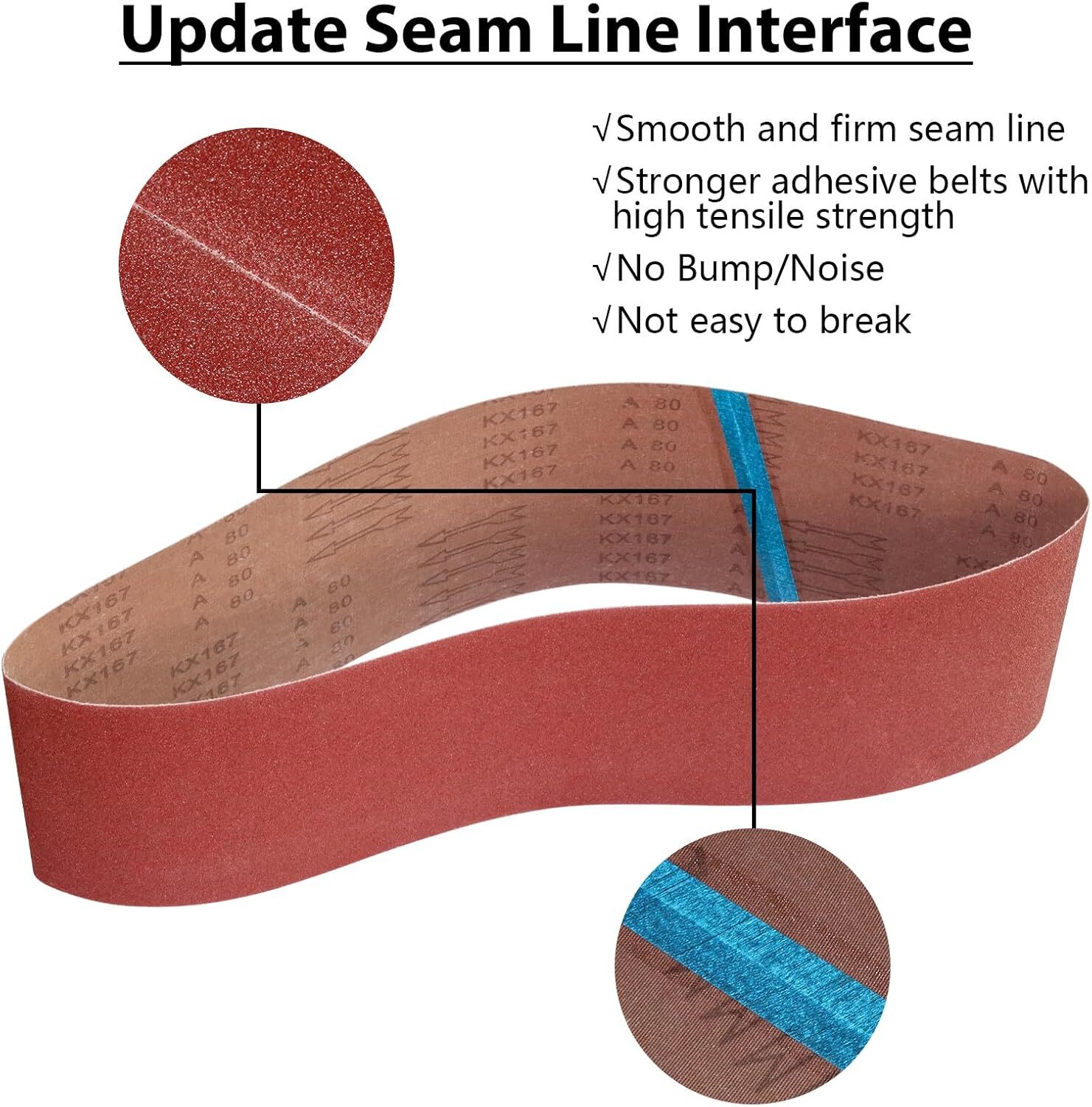 3PACK 6x48inch 150 Grit Aluminum Oxide Sanding Belts 150x1219mm for Metal & Wood