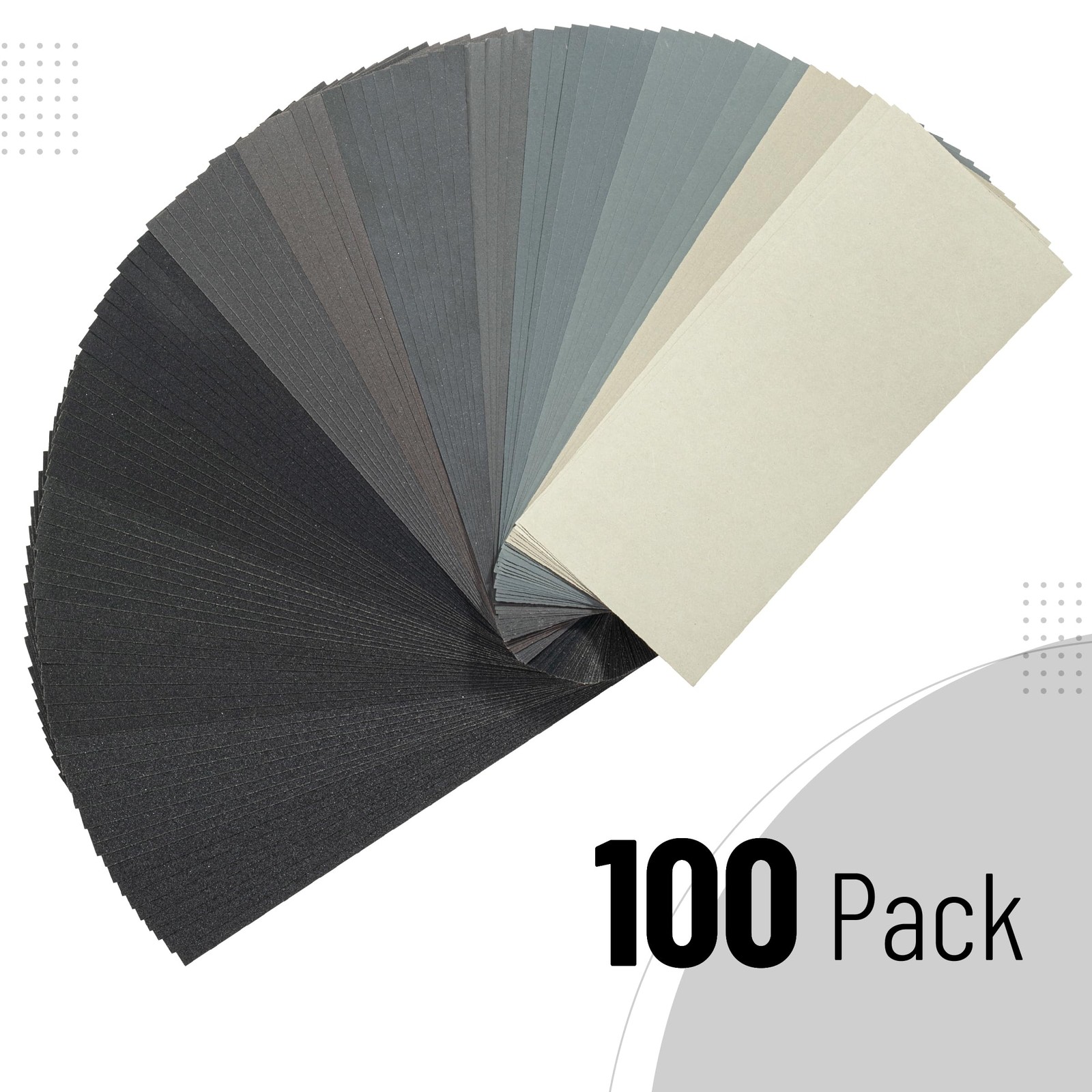 Bates- Sandpaper, 100 pcs, 120 9 x 3.6 inches (pre-overlap dimensions), brown